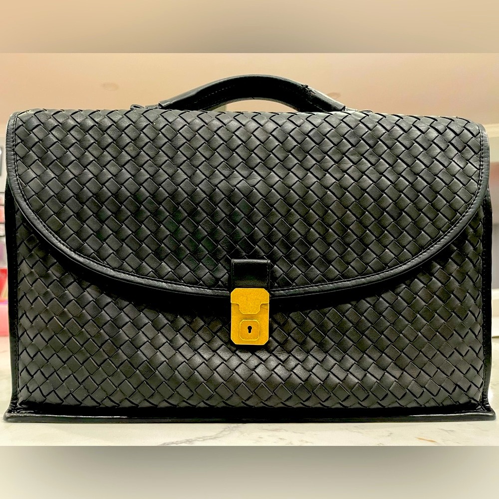 Bottega Veneta Black briefcase